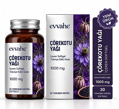 Çörekotu Yağı İçeren Softgel Takviye Edici Gıda 1000 mg (1)