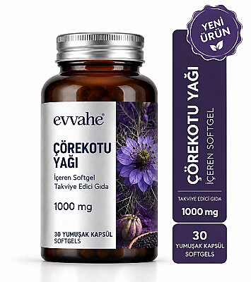 Çörekotu Yağı İçeren Softgel Takviye Edici Gıda 1000 mg