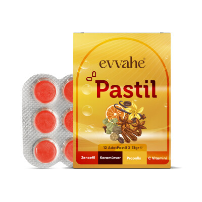 Pastil 12 adet(Zencefil, Karamürver, Propolis, C vitamini İçeren Pastil Takviye Edici Gıda) - 2