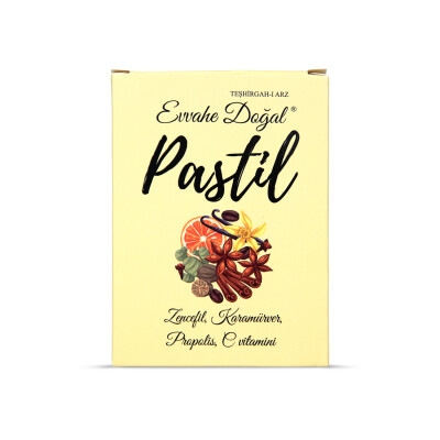 Pastil 12 adet(Zencefil, Karamürver, Propolis, C vitamini İçeren Pastil Takviye Edici Gıda) - EVVAHE DOĞAL