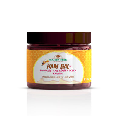 Ham Bal + Propolis + Arı Sütü + Polen Karışımı 250gr 