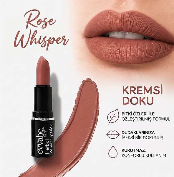 HERBAL VELVET STİCK RUJ 2- ROSE WHISPER 4 g e - 2