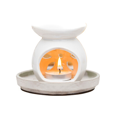 Seramik Buhurdanlık (Beyaz) - EVVAHE DOĞAL