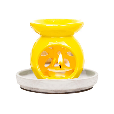 Seramik Buhurdanlik (Sarı) - EVVAHE DOĞAL